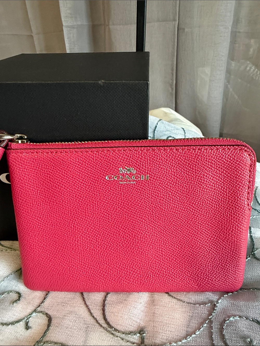 Coach Hot Pink Zip Pouch Wristlet